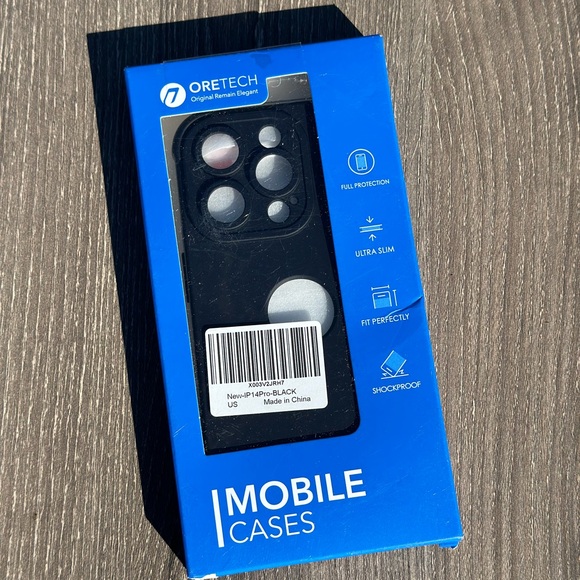 IP 14 Pro Heavy Duty, 2pc Tempered Glass, Slim Black Phone Case- NEW - Picture 2 of 6